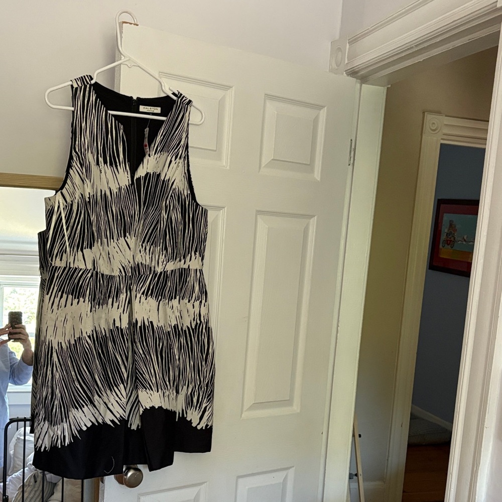 Halston Heritage Zebra Print Dress